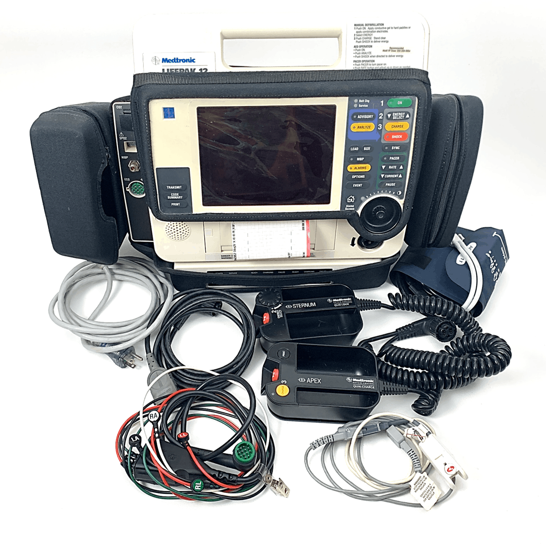 Medtronic LifePak 12 Biphasic, 3 Lead ECG, AED, Pacing, SpO2, NiBP